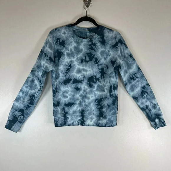 Athleta Teal Tie Dye Pullover Crewneck Long Sleeve Sweatshirt Womens XXS - Picture 1 of 6